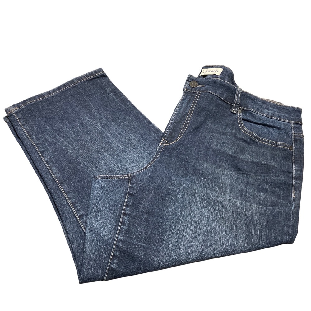 Code Bleu Gwen Straight Leg Jeans Dark Wash Embellished‎ Back Pocket 18W Plus